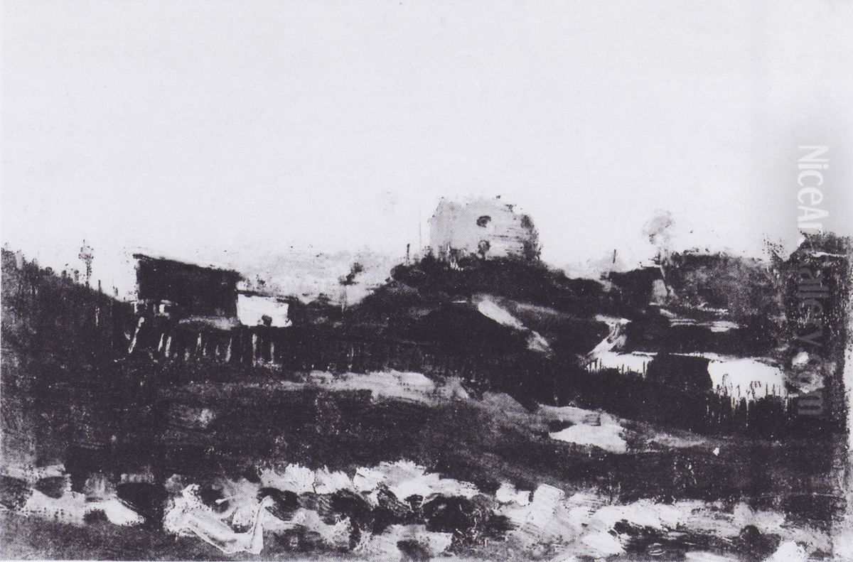 Blick auf Montmartre mit Steinbruch Oil Painting by Vincent Van Gogh