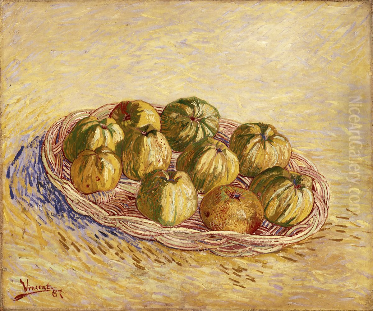 Still Life, Basket of Apples / Still Life with Basket of Apples Oil Painting by Vincent Van Gogh