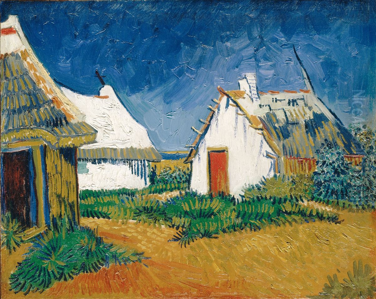 Cabanes blanches aux Saintes-Maries Oil Painting by Vincent Van Gogh