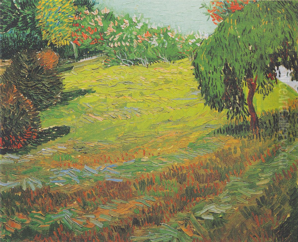 Garten mit Trauerweide Oil Painting by Vincent Van Gogh