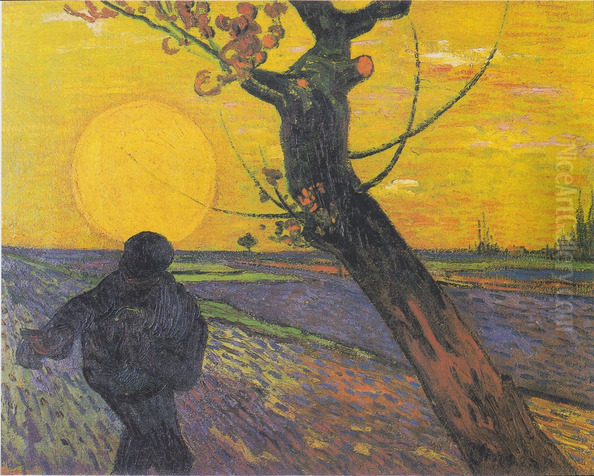 Sower at Sunset Oil Painting by Vincent Van Gogh