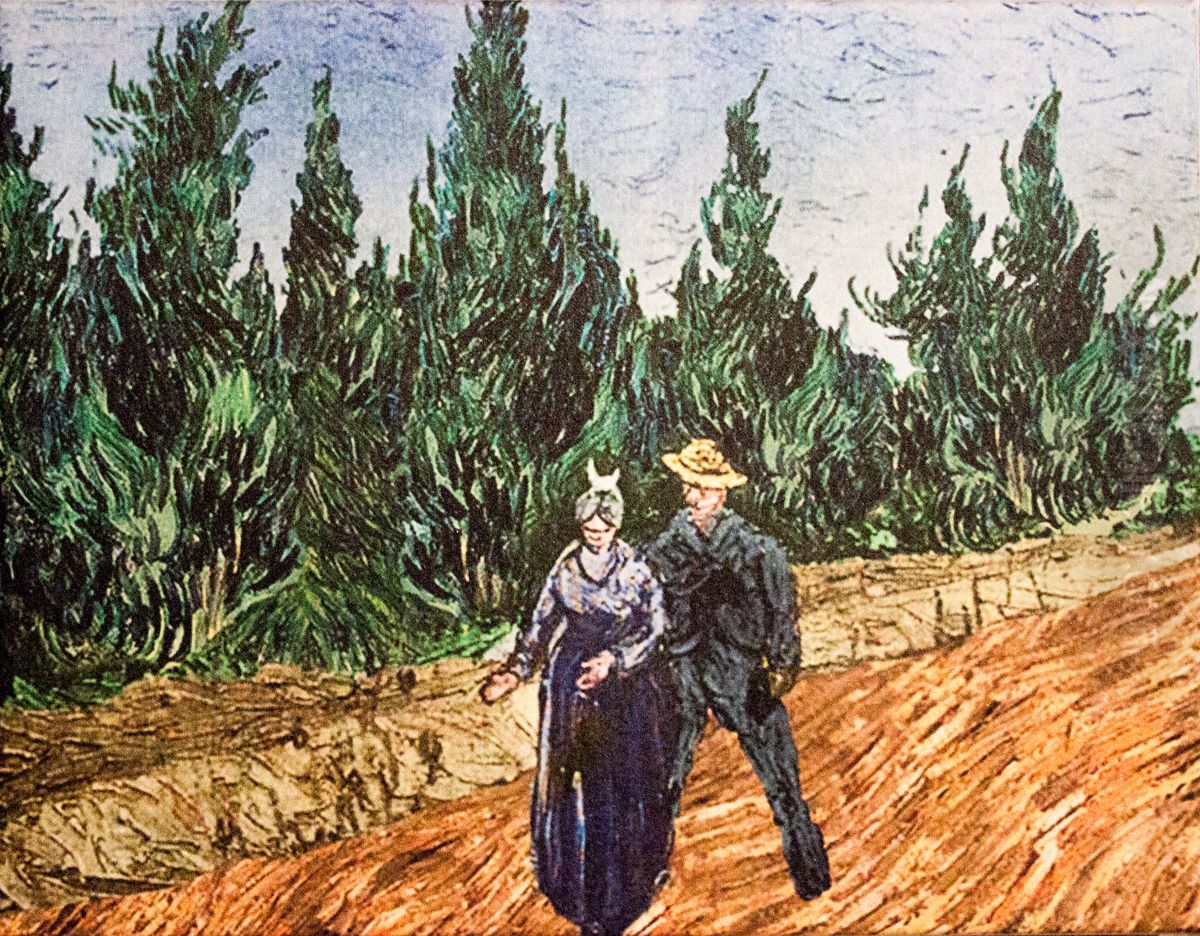 Szerelmespar - A kolto kertje Oil Painting by Vincent Van Gogh