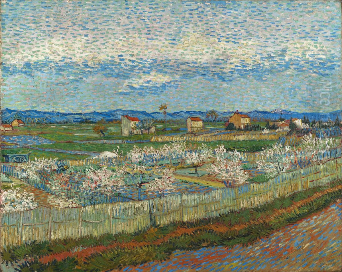 Perzikbomen in bloei Oil Painting by Vincent Van Gogh