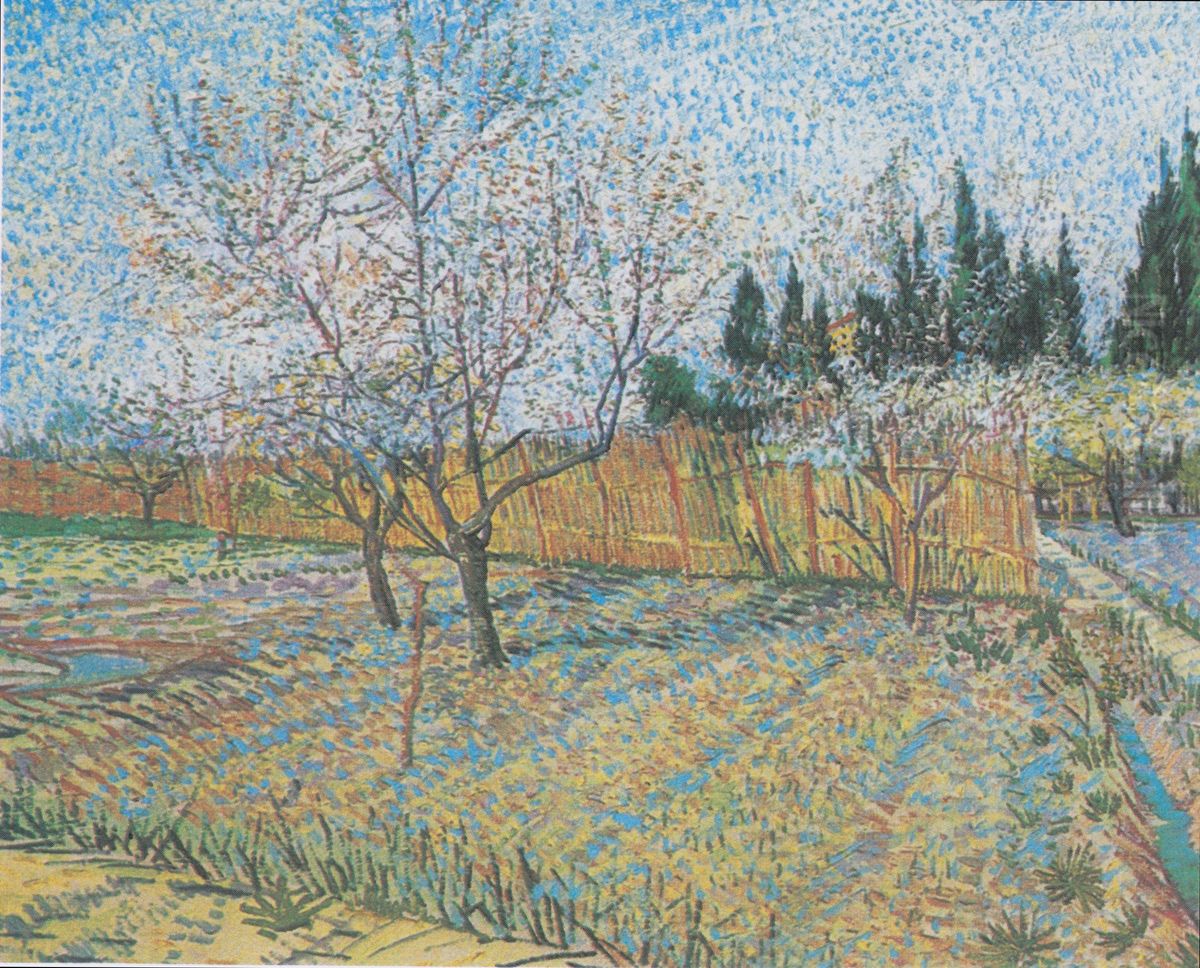 Bluhender Obstgarten mit Pfirsichbaumen Oil Painting by Vincent Van Gogh