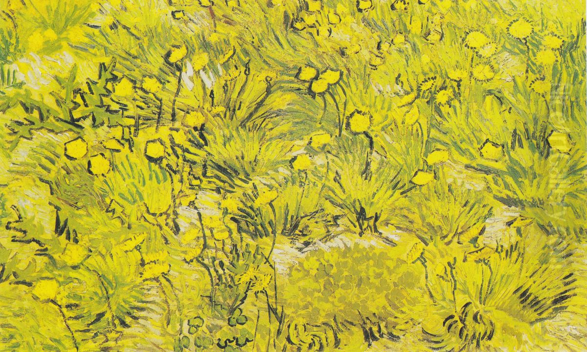 Meadow with yellow flowers Oil Painting by Vincent Van Gogh