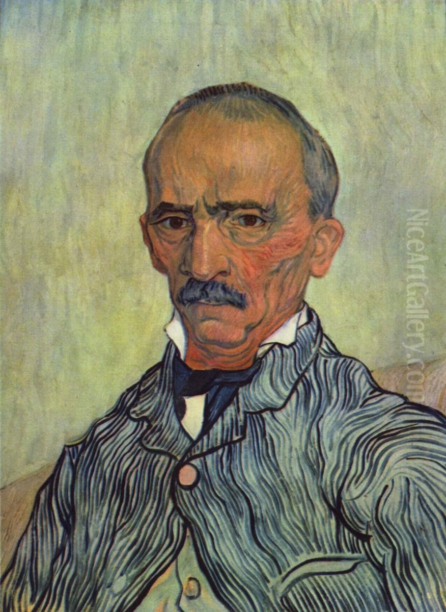 Portrat des Oberwarters der Irrenanstalt Saint-Paul, Trabuc Oil Painting by Vincent Van Gogh