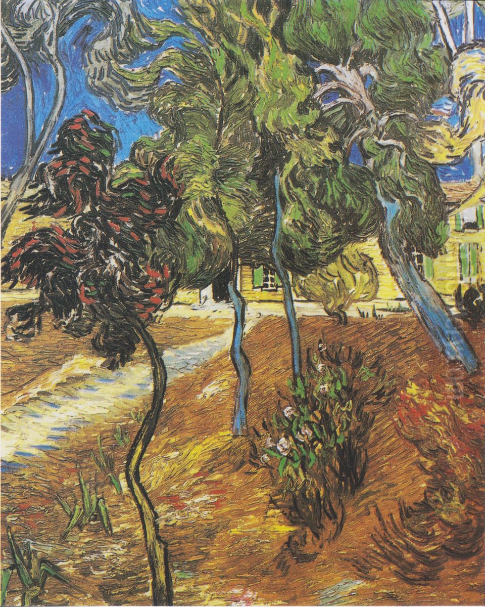 Trees in the garden of the Hospital Saint-Paul Oil Painting by Vincent Van Gogh