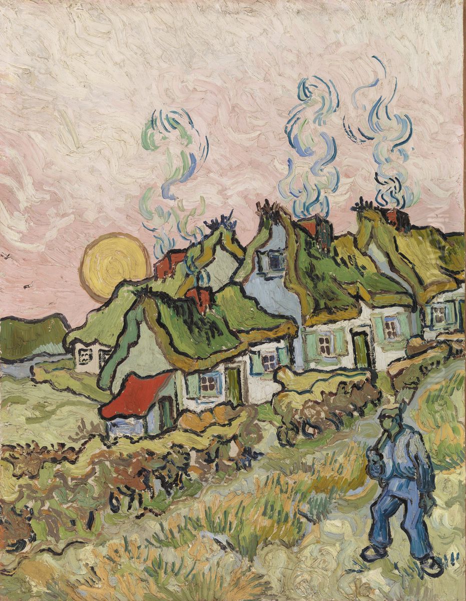 Houses and Figure Oil Painting by Vincent Van Gogh