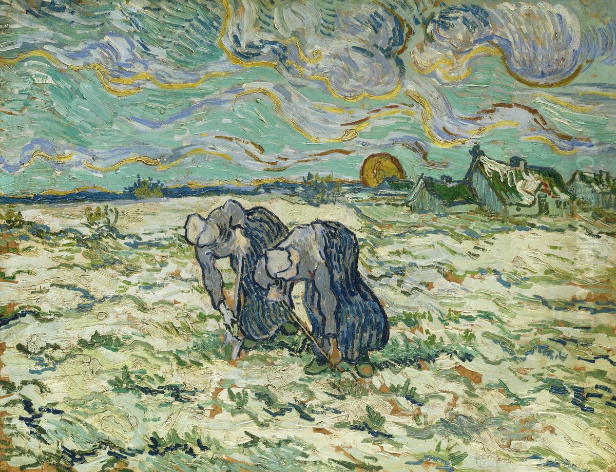 Deux Paysannes Oil Painting by Vincent Van Gogh