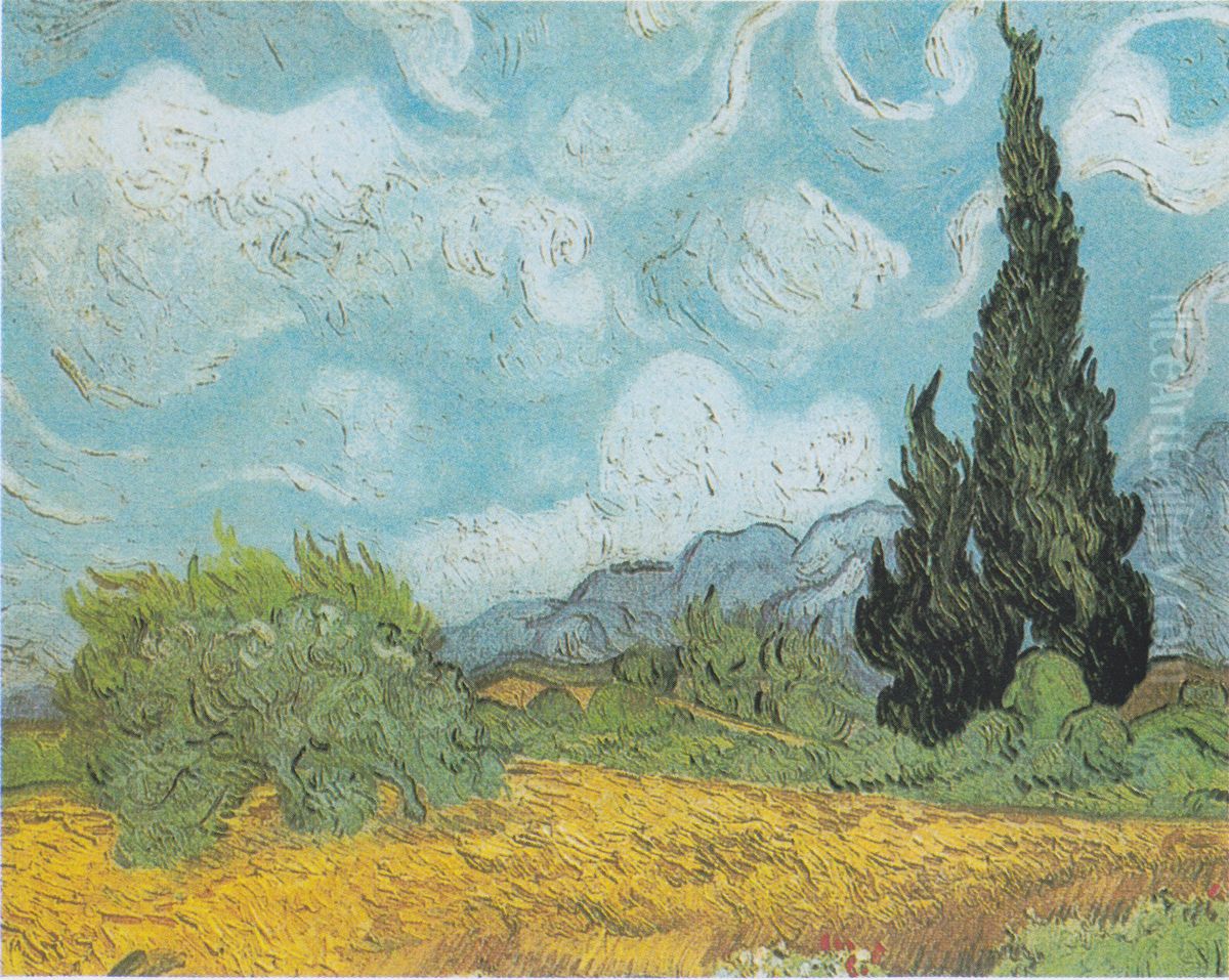 Weizenfeld mit Zypressen Oil Painting by Vincent Van Gogh