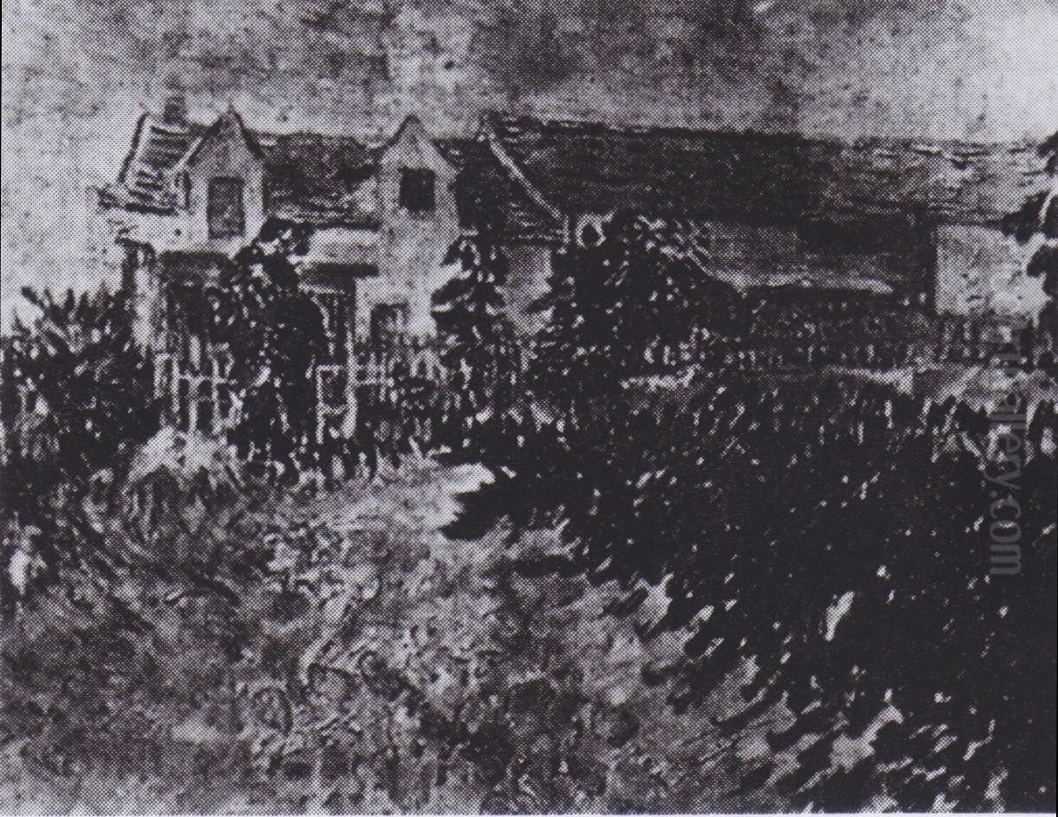 Haus mit Sonnenblumen Oil Painting by Vincent Van Gogh