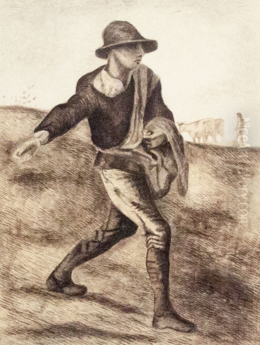 Sower (after Millet, 1881) Oil Painting by Vincent Van Gogh