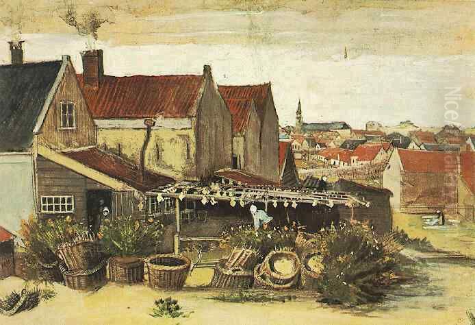 The Fish Drying Barn at Scheveningen Oil Painting by Vincent Van Gogh