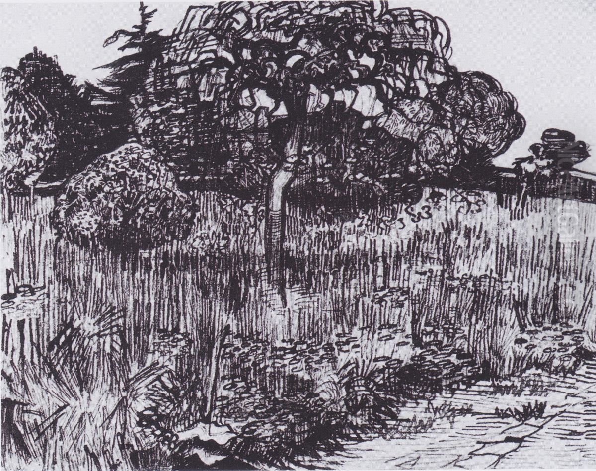 Weeping Tree / The Park at Arles Oil Painting by Vincent Van Gogh