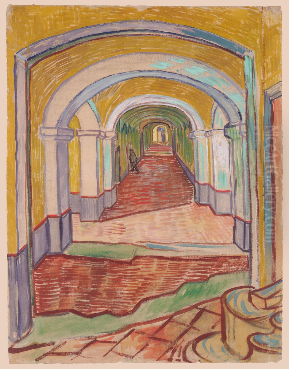 Corridor in the Asylum Oil Painting by Vincent Van Gogh