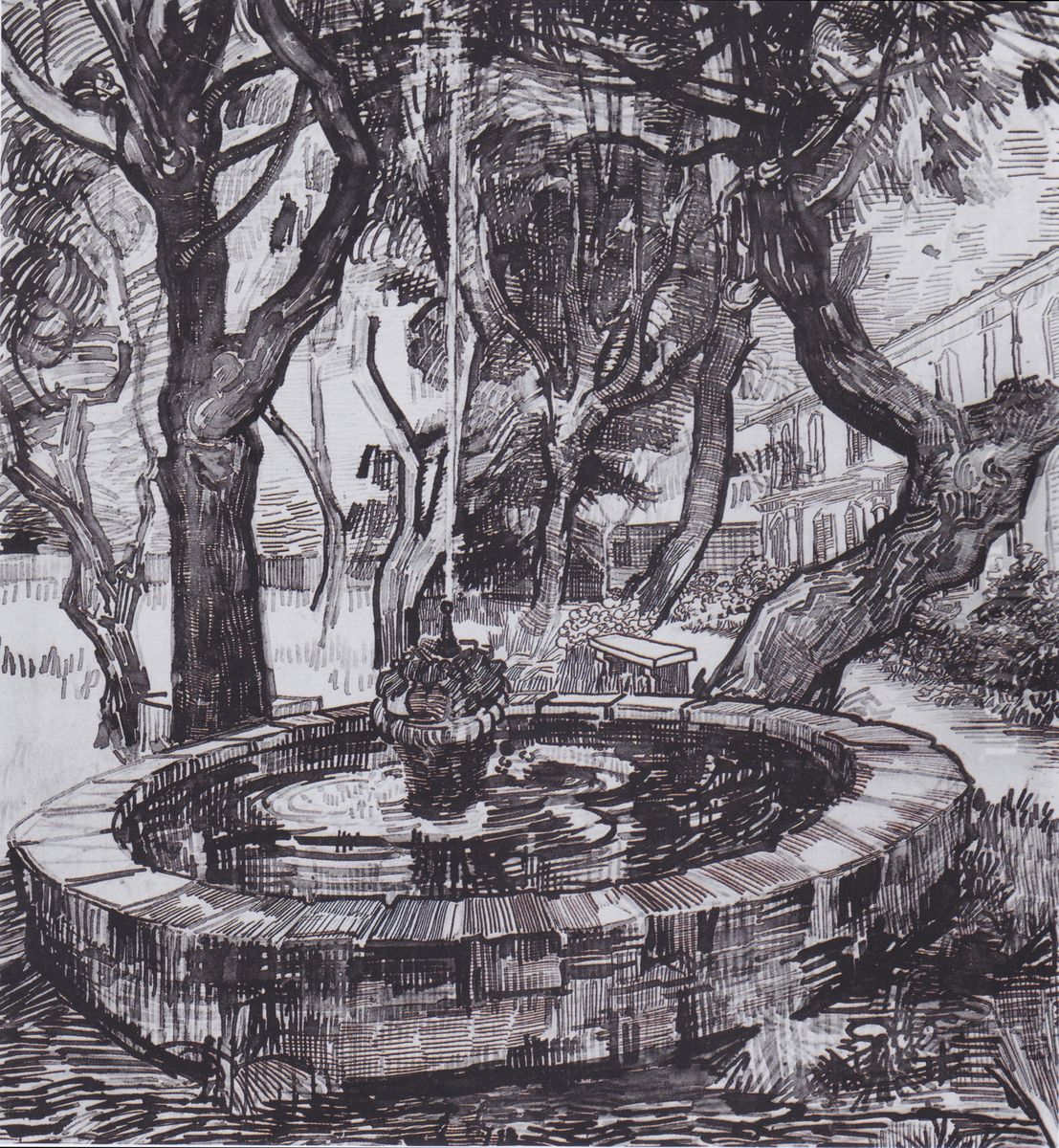 Brunnen im Garten des Hospitals Saint-Paul Oil Painting by Vincent Van Gogh