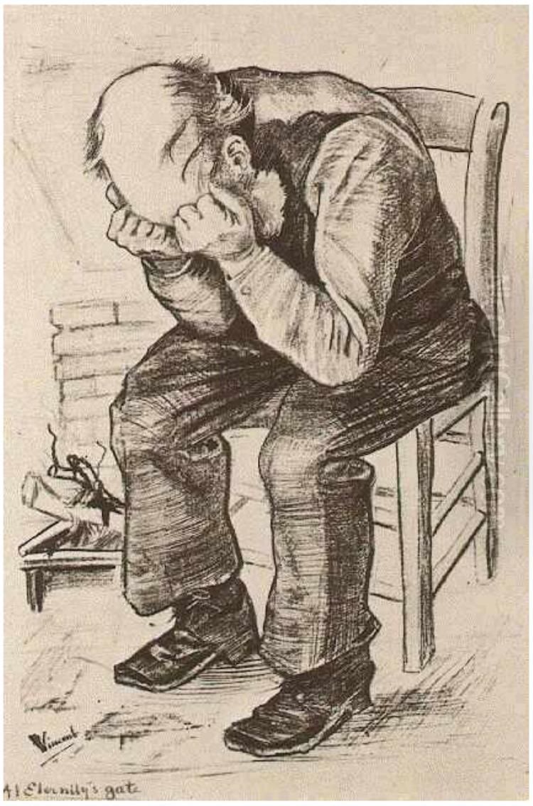 Old Man with his Head in his Hands (