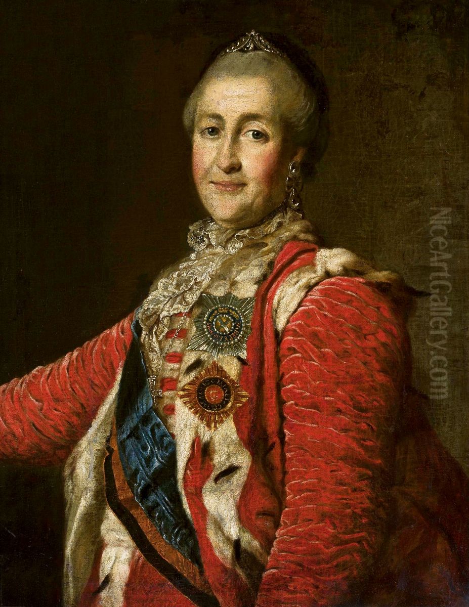 Portrait of Catherine II Oil Painting by Dmitry Levitzky