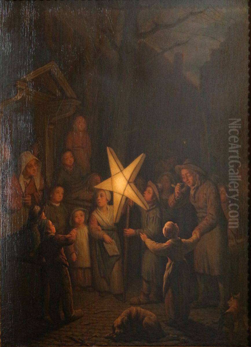 Twelfth Night Oil Painting by Pieter Christoffel Wonder