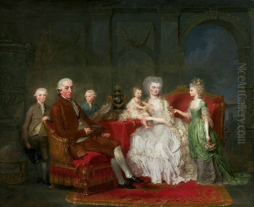 Portrait of a Princely family (family of Frederick William, Crown Prince of Prussia (1744-1797)). Oil Painting by Anna Dorothea Therbusch
