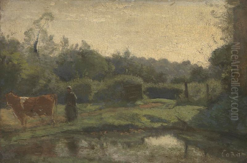 Summer Morning Oil Painting by Jean-Baptiste Camille Corot