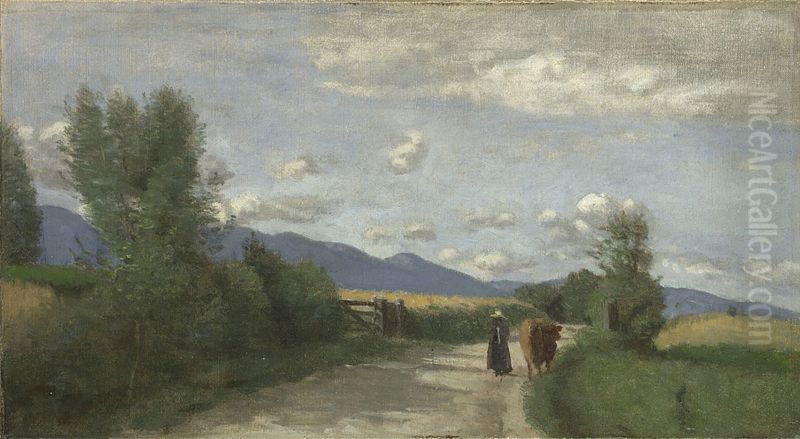 Dardagny, Morning Oil Painting by Jean-Baptiste Camille Corot