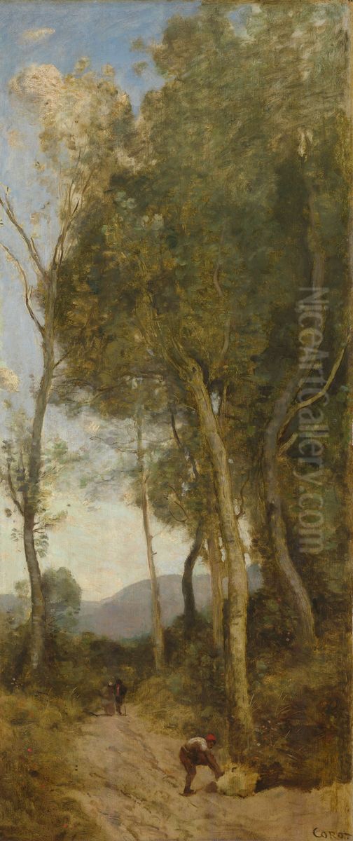 The Four Times of Day (Noon) Oil Painting by Jean-Baptiste Camille Corot
