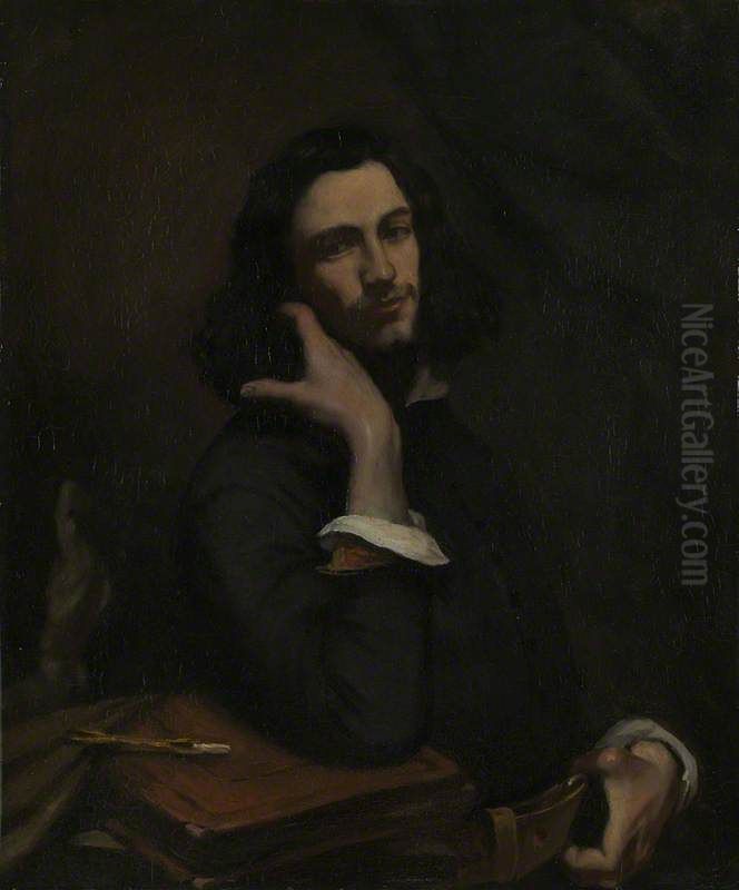 Self Portrait Oil Painting by Gustave Courbet