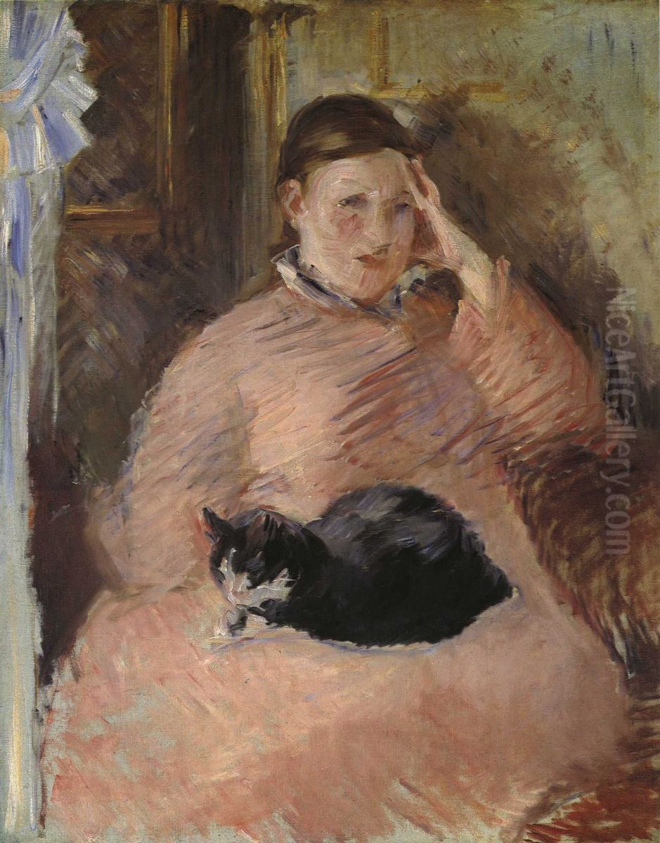 Woman with a Cat Oil Painting by Edouard Manet