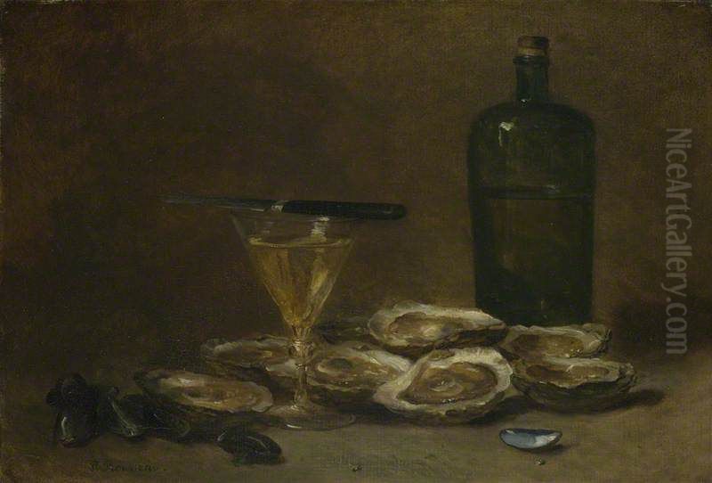 Still Life with Oysters Oil Painting by Philippe Rousseau
