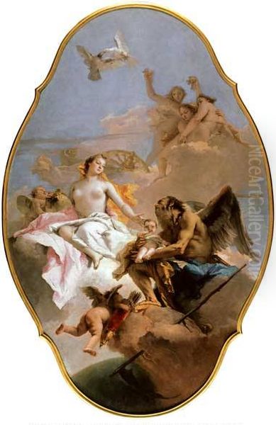 An Allegory with Venus and Time Oil Painting by Giovanni Battista Tiepolo