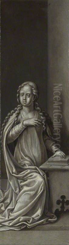 Reverse of Right Hand Shutter Oil Painting by Pieter Coecke Van Aelst