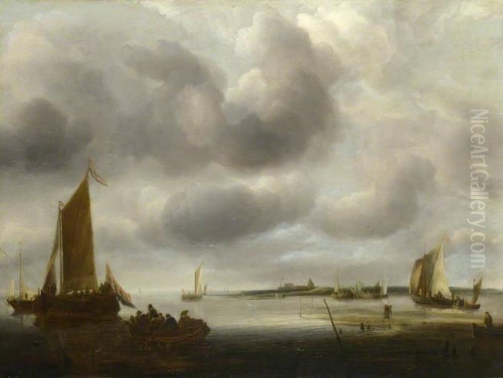 A Coast Scene Oil Painting by Jan Van De Cappelle