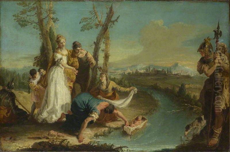 The Finding of Moses Oil Painting by Francesco Zugno