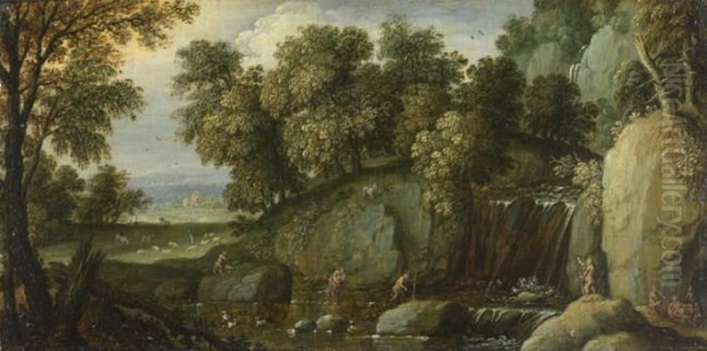 Landscape with Satyrs Oil Painting by Marten Ryckaert