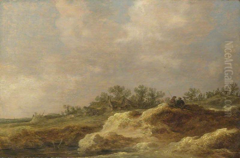 A Cottage on a Heath Oil Painting by Jan van Goyen