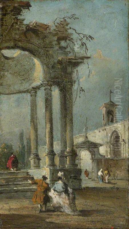 Caprice View with Ruins Oil Painting by Francesco Guardi