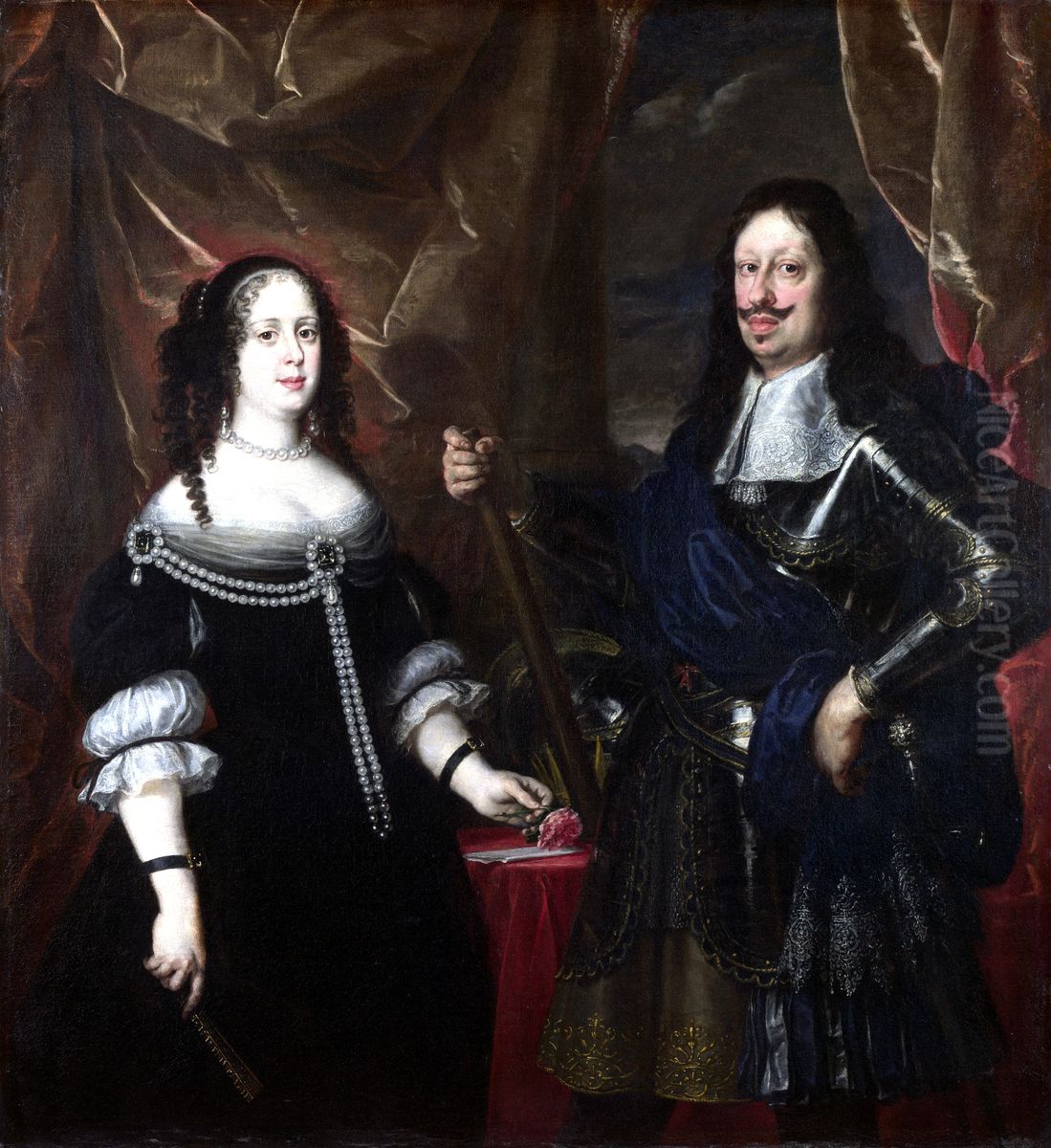 The Grand Duke Ferdinand II of Tuscany and his Wife Oil Painting by Justus Sustermans