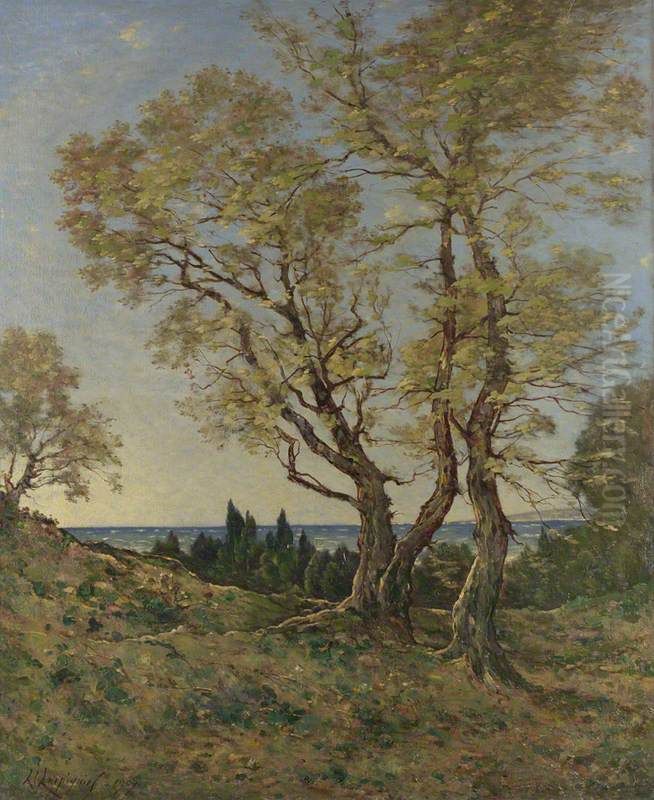 Olive Trees at Menton Oil Painting by Henri Harpignies