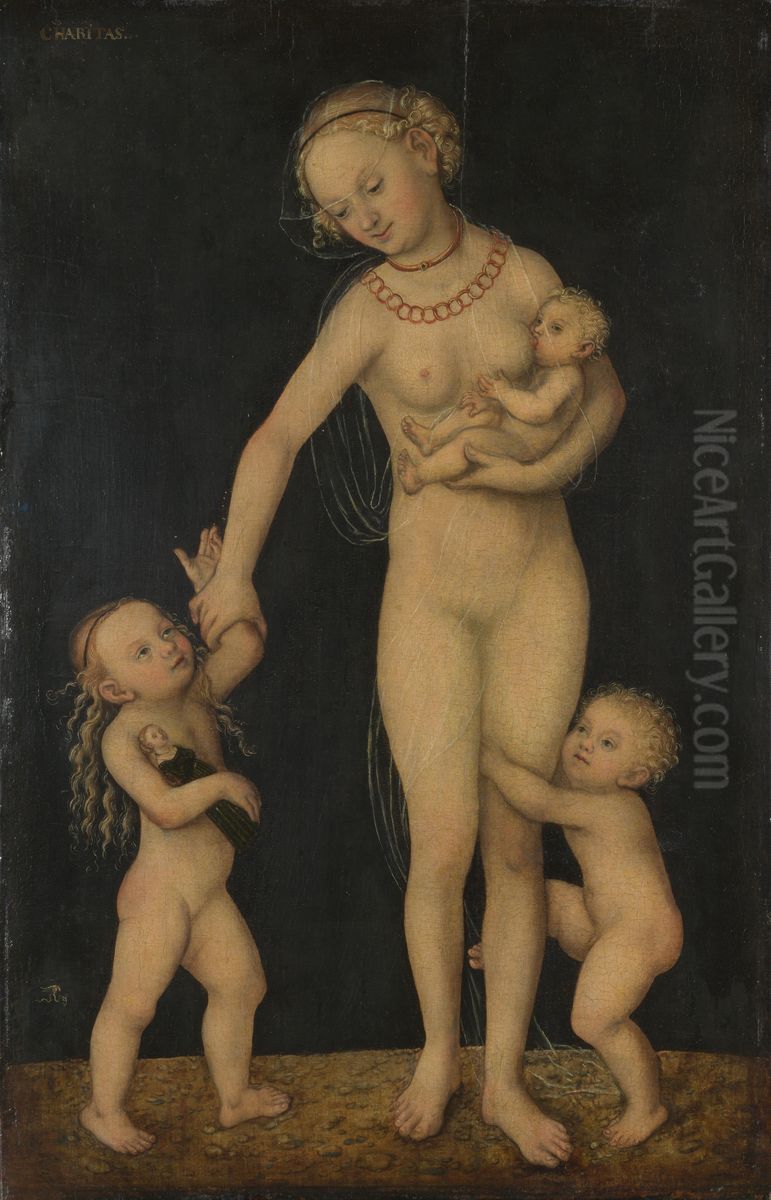 Charity Oil Painting by Lucas Cranach the Elder
