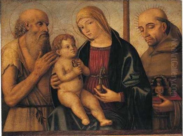 The Virgin and Child with Saints Oil Painting by Filippo Mazzola