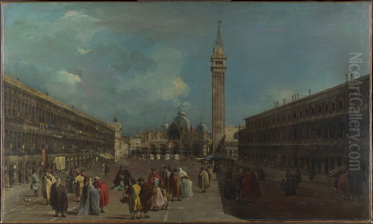 The Piazza San Marco towards the Basilica Oil Painting by Francesco Guardi