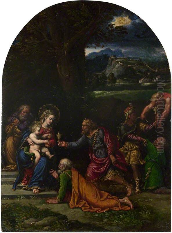 The Adoration of the Kings Oil Painting by Girolamo da Carpi