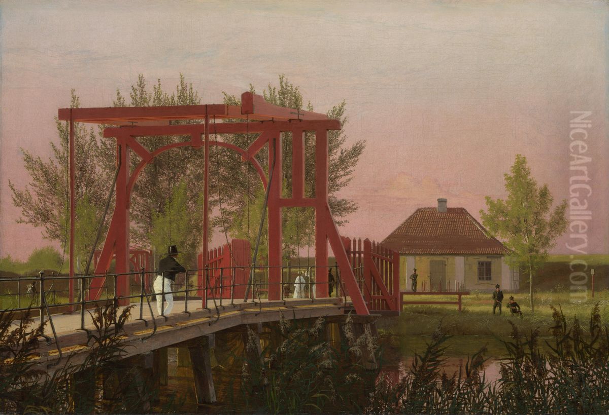 Parti af den nordre Kastelsbro Oil Painting by Christen Kobke