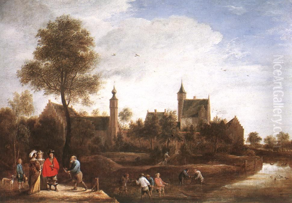 A View of Het Sterckshof near Antwerp Oil Painting by David Teniers the Younger