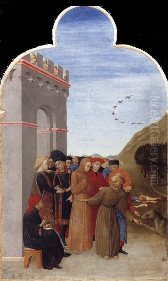 The Wolf of Gubbio Oil Painting by Stefano di Giovanni