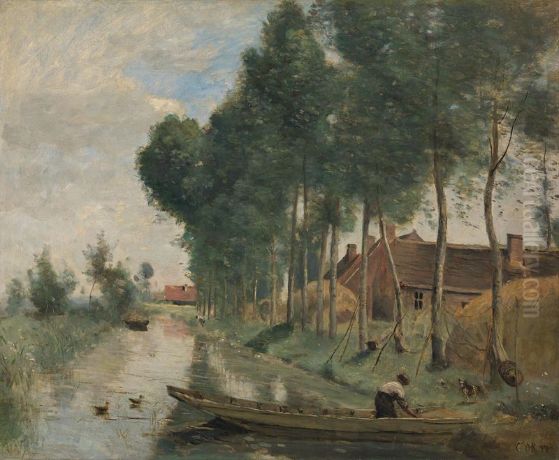 Landscape at Arleux-du-Nord Oil Painting by Jean-Baptiste Camille Corot