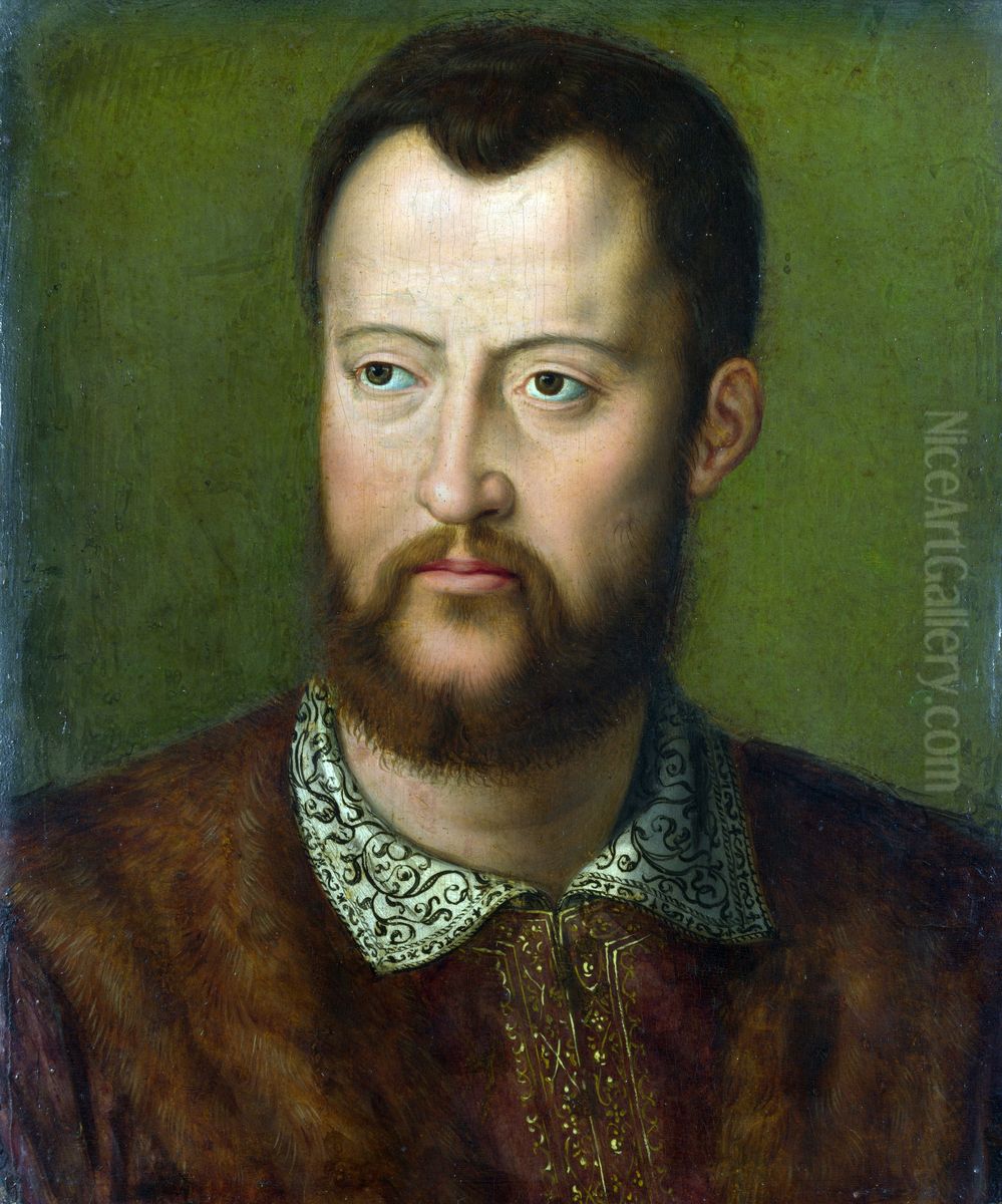 Portrait of Cosimo I de\ Oil Painting by Bronzino