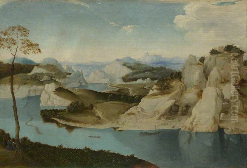 A River among Mountains Oil Painting by Pieter Brueghel the Elder