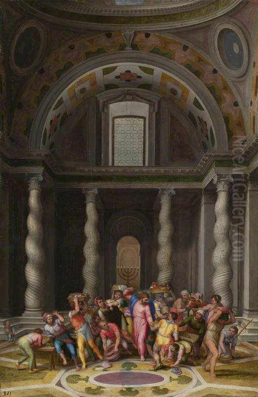 The Purification of the Temple Oil Painting by Marcello Venusti